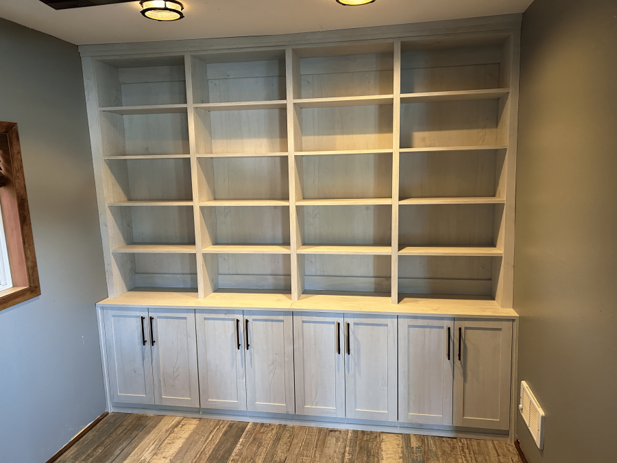 A custom built-in which can be used in a basement.